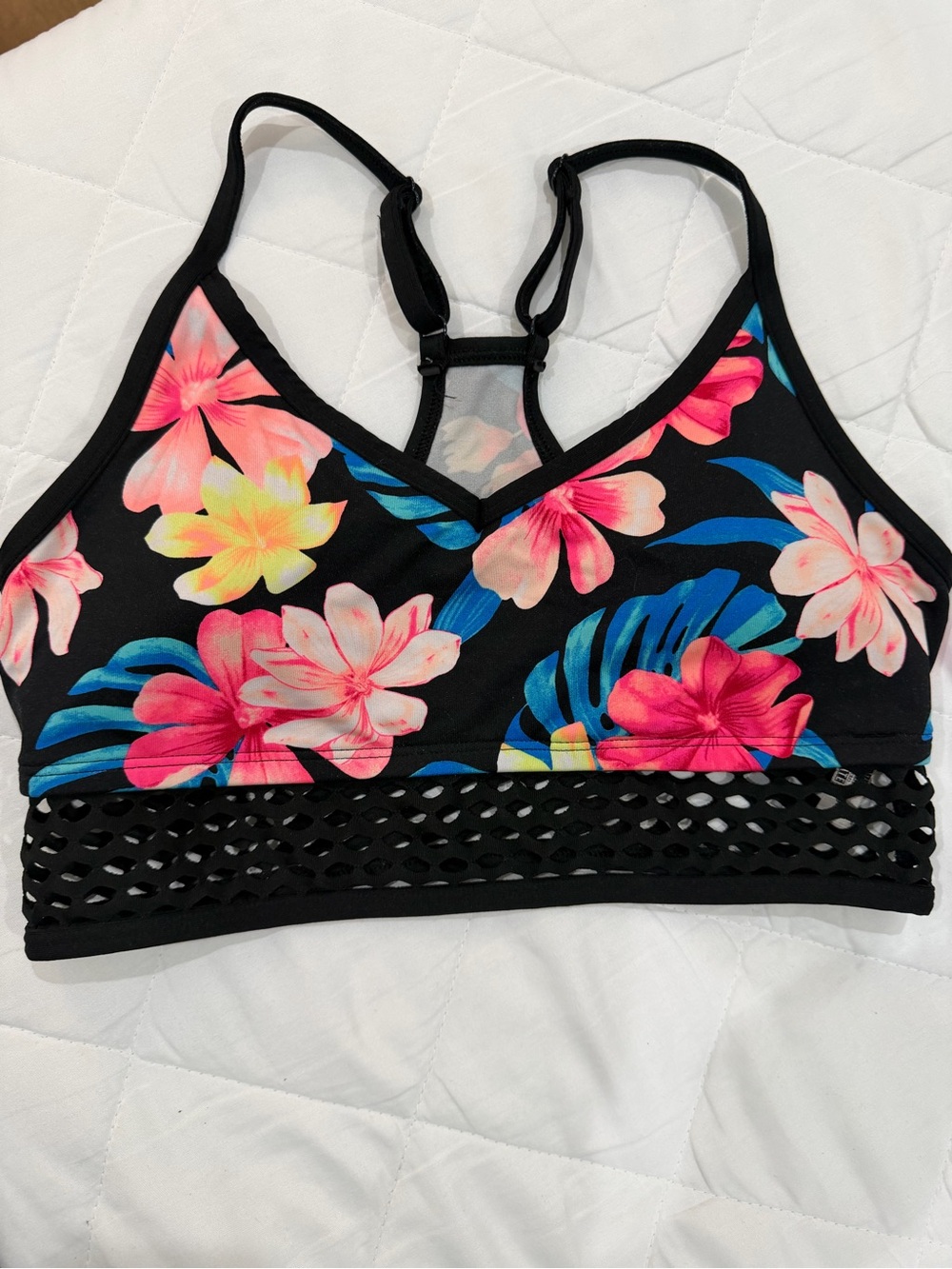 PINK Victoria’s Secret floral sport bra ballet size M